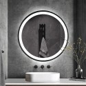 Beleuchteter LED-Rundspiegel für das Badezimmer 60cm, schwarzer Rahmen Smidmur M Aktion