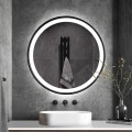 Beleuchteter LED-Rundspiegel für das Badezimmer 60cm, schwarzer Rahmen Smidmur M Aktion