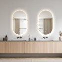 Moderner ovaler hinterleuchteter Badezimmer Spiegel 50x80cm LED Lichter Konughs M Angebot