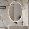 Ovaler Badezimmerspiegel 60x80cm mit hinterleuchteten LED-Lichtern Sodin L Aktion