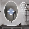 Ovaler Badezimmerspiegel 60x80cm mit hinterleuchteten LED-Lichtern Sodin L Angebot