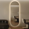 Ovaler Wandspiegel Wohnzimmer 65x170cm beleuchteter Rahmen Reyk Angebot
