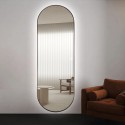 Ovaler Wandspiegel Wohnzimmer 65x170cm beleuchteter Rahmen Reyk Lagerbestand