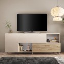 Modernes Küchen Sideboard Wohnzimmer weißes Holz 2 Türen Schubladen Maditha Lagerbestand