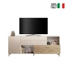 Modernes Küchen Sideboard Wohnzimmer weißes Holz 2 Türen Schubladen Maditha Maße