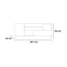 Modernes Küchen Sideboard Wohnzimmer weißes Holz 2 Türen Schubladen Maditha 
