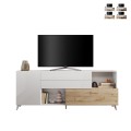 Modernes Küchen Sideboard Wohnzimmer weißes Holz 2 Türen Schubladen Maditha Aktion