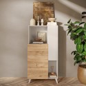 Moderner weißer Küchenschrank Schrank 2 Regale Jowna 