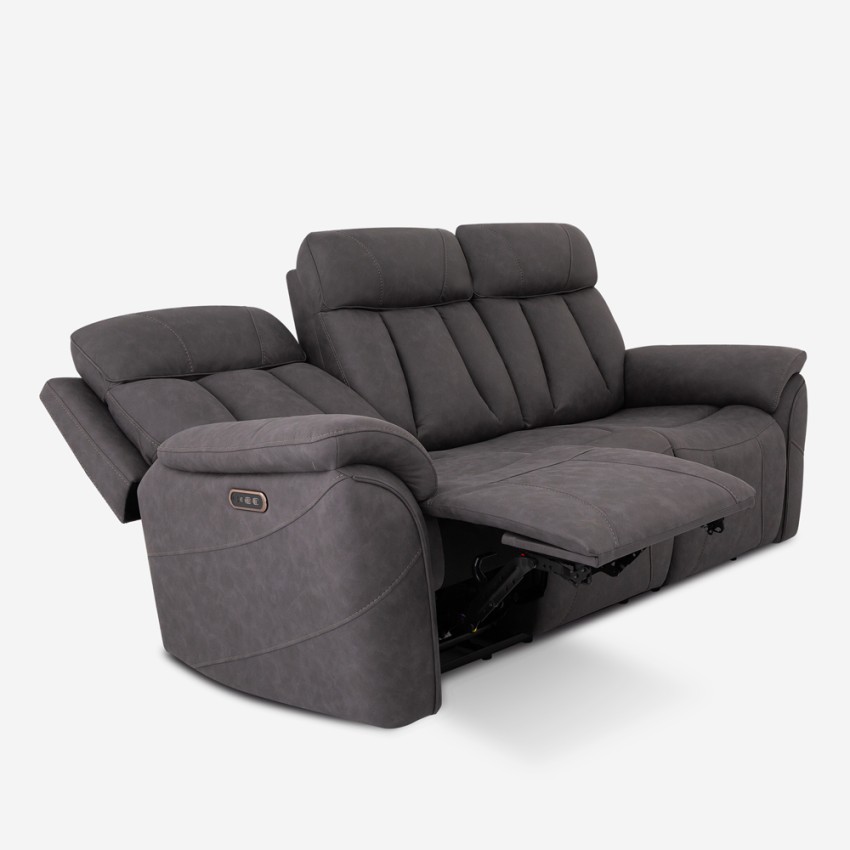 Elektrisches Relaxsofa 3-Sitzer Verstellbar 2 USB Modern Savys