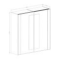 Schrank 2 schiebetüren Spiegel holz eiche schwarz 200x64x213 Cadoc Angebot