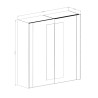 Schrank 2 schiebetüren Spiegel holz eiche schwarz 200x64x213 Cadoc Angebot