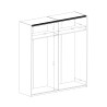 Schrank 2 schiebetüren Spiegel holz eiche schwarz 200x64x213 Cadoc Sales