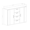 Kommode Anrichte mattschwarzes Holz 2 Türen 4 Schubladen Gael Angebot