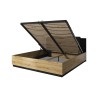 Doppelbett mit Staukasten 160x200cm Holz schwarz Kopfteil Horton Angebot