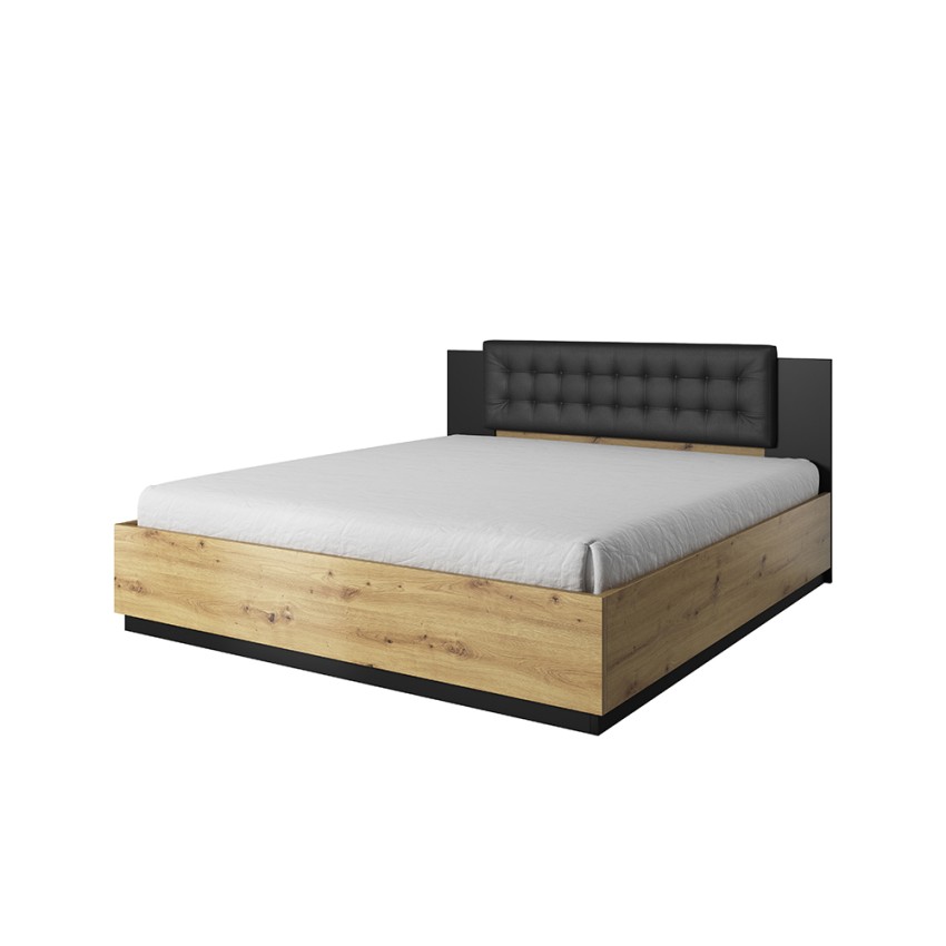 Doppelbett mit Staukasten 160x200cm Holz schwarz Kopfteil Horton Aktion Doppelbett mit Staukasten 160x200cm Holz schwarz Kopfteil Horton Aktion