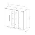 Kleiderschrank 4 Türen 2 Spiegel Holz weiß 228x58x214cm Morvel Angebot