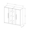 Kleiderschrank 4 Türen 2 Spiegel Holz weiß 228x58x214cm Morvel Angebot