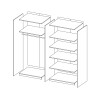 Kleiderschrank 4 Türen 2 Spiegel Holz weiß 228x58x214cm Morvel Sales