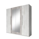 Kleiderschrank 4 Türen 2 Spiegel Holz weiß 228x58x214cm Morvel Verkauf
