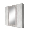 Kleiderschrank 4 Türen 2 Spiegel Holz weiß 228x58x214cm Morvel Verkauf
