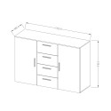 Schlafzimmer Kommode 4 Schubladen 2 Türen Holz weiß Forsy Angebot