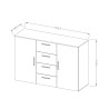 Schlafzimmer Kommode 4 Schubladen 2 Türen Holz weiß Forsy Angebot