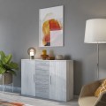 Schlafzimmer Kommode 4 Schubladen 2 Türen Holz weiß Forsy Aktion