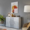 Schlafzimmer Kommode 4 Schubladen 2 Türen Holz weiß Forsy Aktion