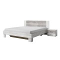Doppelbett 160x200 weißes Holz 2 Nachttische Lattenrost Indra Aktion
