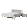 Doppelbett 160x200 weißes Holz 2 Nachttische Lattenrost Indra Aktion