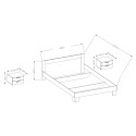 Doppelbett 160x200 weißes Holz 2 Nachttische Lattenrost Indra Sales