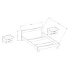 Doppelbett 160x200 weißes Holz 2 Nachttische Lattenrost Indra Sales