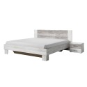Doppelbett 180x200 Lattenrost 2 Nachttische Holz weiß Mosnay Aktion