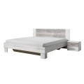 Doppelbett 180x200 Lattenrost 2 Nachttische Holz weiß Mosnay Aktion