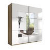 Kleiderschrank 2 Türen weiß Schiebespiegel Holz 180x60x210cm Elaisa Aktion