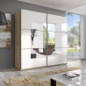 Kleiderschrank 2 Türen weiß Schiebespiegel Holz 180x60x210cm Elaisa Verkauf