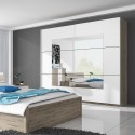 Kleiderschrank 2 Türen weiß Schiebespiegel Holz 180x60x210cm Elaisa Sales