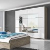Kleiderschrank 2 Türen weiß Schiebespiegel Holz 180x60x210cm Elaisa Sales