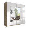 Kleiderschrank 200x60x210cm 2 Schiebetüren weiß Spiegel Lille Aktion