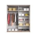 Kleiderschrank 2 Türen weiß Schiebespiegel Holz 180x60x210cm Elaisa Angebot