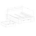 Doppelbett 180x200cm mit Stauraum 2 Nachttische Lattenrost Raina Rabatte