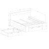 Doppelbett 180x200cm mit Stauraum 2 Nachttische Lattenrost Raina Rabatte