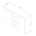 Schlafzimmer Kommode 2 Türen 4 Schubladen Holz schwarz Ertras Angebot