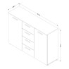 Schlafzimmer Kommode 2 Türen 4 Schubladen Holz schwarz Ertras Angebot