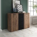 Schlafzimmer Kommode 2 Türen 4 Schubladen Holz schwarz Ertras Aktion