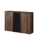 Schlafzimmer Kommode 2 Türen 4 Schubladen Holz schwarz Ertras Verkauf