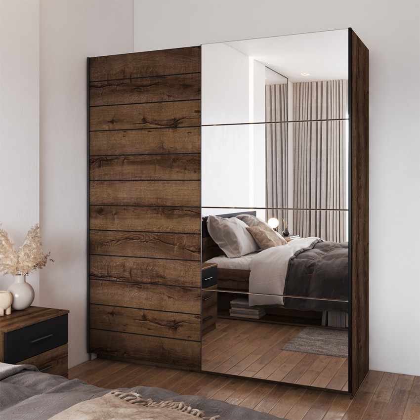 Schlafzimmer Kleiderschrank Schiebespiegel Türen 180x60x210cm Ketou Aktion Schlafzimmer Kleiderschrank Schiebespiegel Türen 180x60x210cm Ketou Aktion