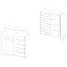 Schlafzimmer Kleiderschrank Schiebespiegel Türen 180x60x210cm Ketou Sales