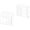 Schlafzimmer Spiegel Schiebetür Kleiderschrank 200x61x210cm Otilie Sales