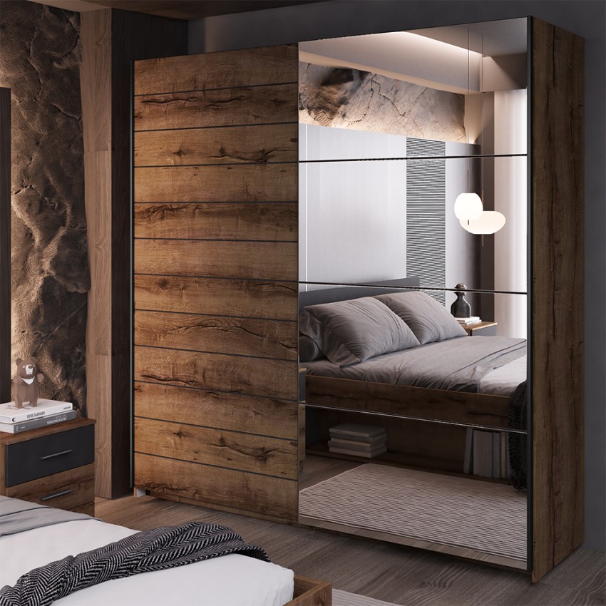 Schlafzimmer Spiegel Schiebetür Kleiderschrank 200x61x210cm Otilie Aktion Schlafzimmer Spiegel Schiebetür Kleiderschrank 200x61x210cm Otilie Aktion